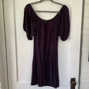 BCBGMaxAzria Purple Knit Puff Sleeve Dress